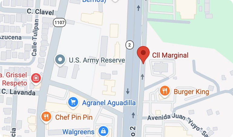 Imagen del mapa mostrando la ubicacion de Farmacia Caridad en Aguadilla