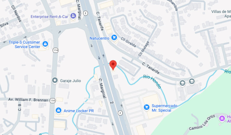 Imagen del mapa mostrando la ubicacion de Mayagüez Mall en Mayagüez